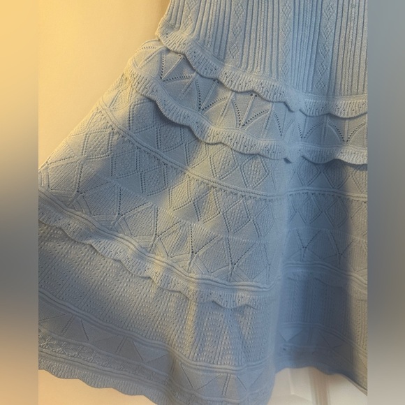 NEW LoveShackFancy Ronelle Pointelle Scallop Mini Dress Morning Tide Blue size S - Picture 12 of 12